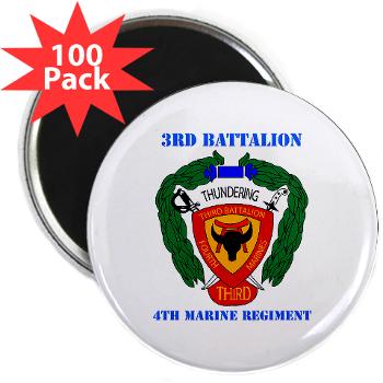 3B4M - M01 - 01 - 3rd Battalion 4th Marines with Text - 2.25" Magnet (100 pack)